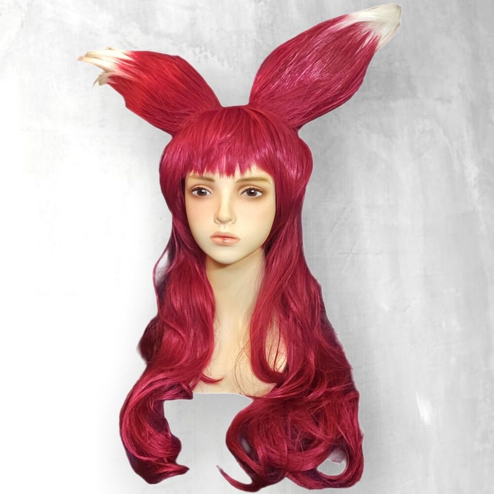 NWOT Xayah LoL Cosplay Wig UV Glow Custom Cut 30"